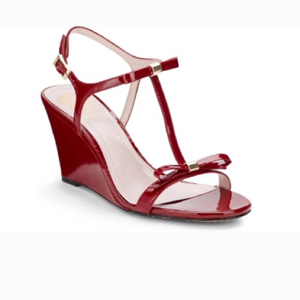 Vince Camuto red wedge sandal. Size 8